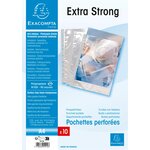 Sachet De 10 Pochettes Perforées Polypropylène Lisse Haute Qualité 9/100e - A4 - Cristal - X 10 - Exacompta