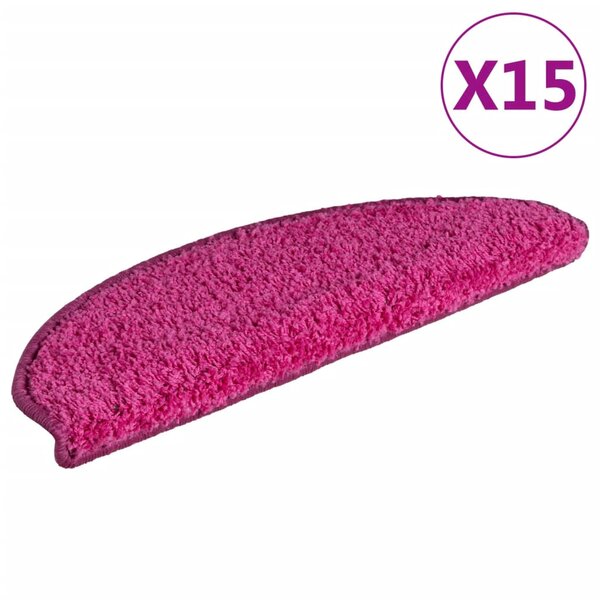 vidaXL Tapis de marches d'escalier 15 Pièces Rose 65x21x4 cm