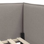 vidaXL Cadre de lit d'angle avec tête de lit Taupe 100 x 200 cm tissu