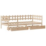 vidaXL Lit de jour avec tiroirs sans matelas 80x200 cm bois massif