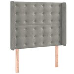 vidaXL Sommier à lattes de lit matelas LED Gris clair 90x200cm Velours