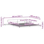 vidaXL Cadre de lit au sol avec tables de chevet marron ciré 180x200cm en bois massif