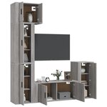 vidaXL Ensemble de meubles TV 5 Pièces Sonoma gris Bois d'ingénierie