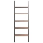 vidaXL Étagère inclinée à 5 niveaux Marron foncé et noir 64x34x185 5cm