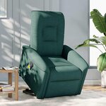 vidaXL Fauteuil inclinable de massage Vert foncé Tissu