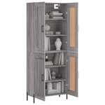 vidaXL Buffet haut Sonoma gris 69 5x34x180 cm Bois d'ingénierie