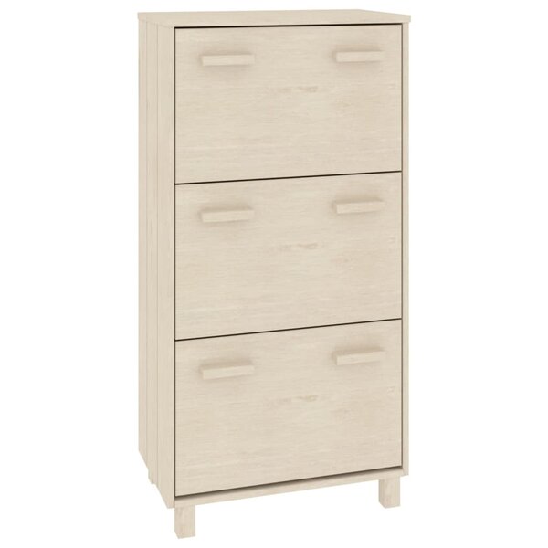 vidaXL Armoire à chaussures HAMAR Marron miel 59 5x35x117cm Pin massif