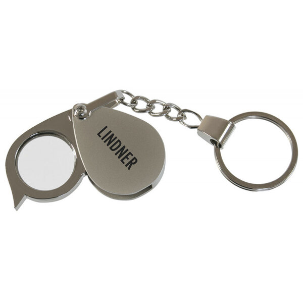 Loupe à clapet porte-clés avec lentille en verre  grossissement 5 fois.