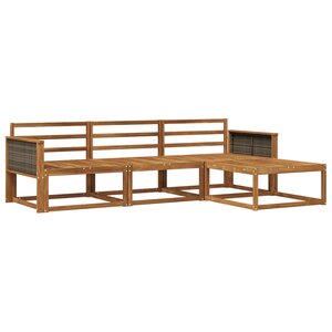vidaXL Ensemble de canapés d'extérieur 4 Pièces Naturel