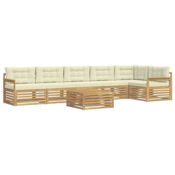 vidaXL Ensemble de canapés d'extérieur 7 pc Blanc et crème