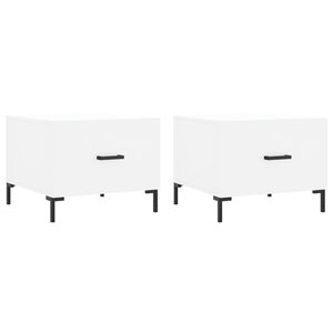 vidaXL Tables basses 2 Pièces blanc 50x50x40 cm bois d'ingénierie