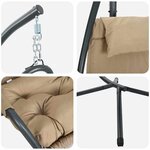 vidaXL Chaise suspendue Taupe 94 x 107 x 196.5 cm Acier