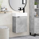 vidaXL Meuble de salle de bain avec robinet Gris béton