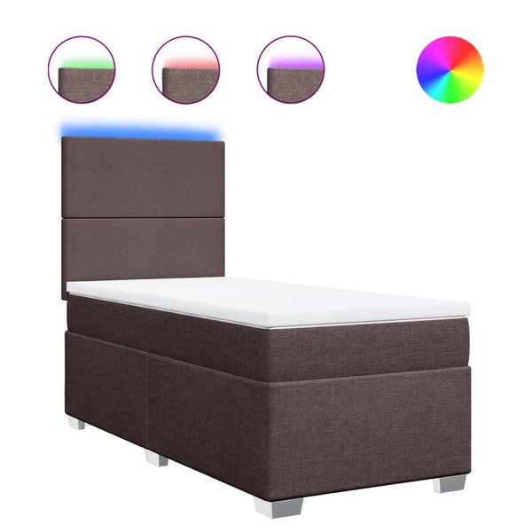 vidaXL Sommier à lattes de lit avec matelas Marron foncé 90x200 cm