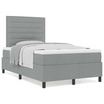 vidaXL Lit à ressorts avec matelas Gris clair 120 x 200 cm tissu