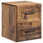 vidaXL Cabinet de chevet mural 2 Pièces Bois ancien 34 5 x 33 x 40 cm