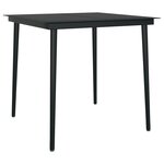 vidaXL Ensemble à manger de jardin avec coussins 3 Pièces Noir