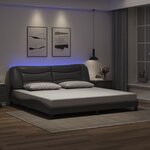 vidaXL Cadre de lit avec LED sans matelas gris 200x200 cm