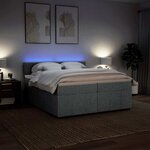 vidaXL Sommier à lattes de lit avec matelas Gris clair 200x200cm Tissu