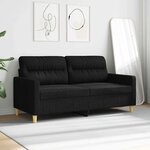 vidaXL Canapé à 2 places Noir 140 cm Tissu
