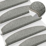 vidaXL Tapis d'escalier auto-adhésifs 15 Pièces Gris clair