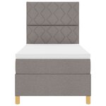 vidaXL Lit à ressorts avec matelas taupe 100x200 cm tissu