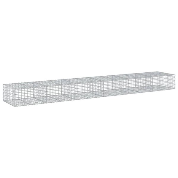 vidaXL Panier gabion avec couvercle 600x100x50 cm fer galvanisé