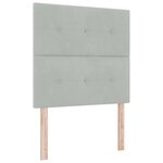 Lit Box Spring avec Matelas et Lumière LED Gris Clair 100x200 cm en Velours