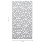 vidaXL Tapis d'extérieur ARAKIL Gris 120x180 cm PP