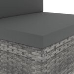 vidaXL Salon de jardin 5 Pièces Résine tressée Gris