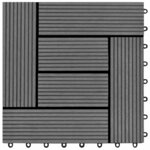 vidaXL Carreau de terrasse 11 pc Gris 30 x 30 cm WPC