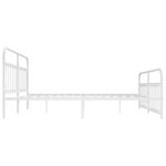 vidaXL Cadre de lit métal avec tête de lit/pied de lit blanc 200x200cm
