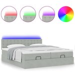 VidaXL Cadre de lit ottoman et matelas gris clair 180x200cm velours