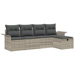 vidaXL Ensemble de canapé de jardin 5 Pièces Gris clair 251 x 117 x 85 cm