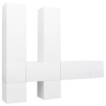 vidaXL Ensemble de meubles TV 7 Pièces Blanc Bois d'ingénierie