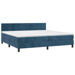 vidaXL Sommier à lattes de lit avec matelas LED Bleu foncé 200x200 cm