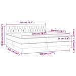 vidaXL Sommier à lattes de lit et matelas et LED Noir 200x200 cm Tissu