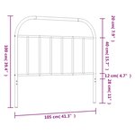vidaXL Tête de lit métal blanc 100 cm