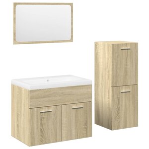vidaXL Ensemble de meubles de salle de bain 4 Pièces chêne sonoma