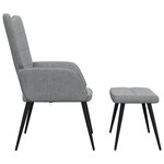 vidaXL Chaise de relaxation avec tabouret Gris clair Tissu