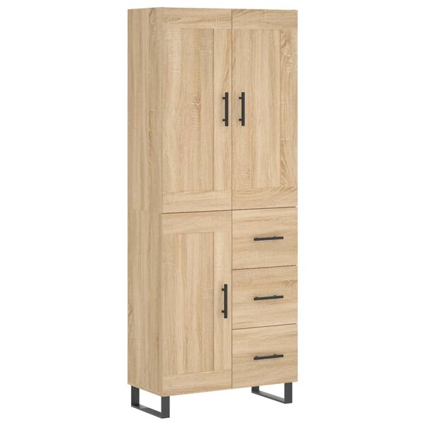 vidaXL Buffet haut Chêne sonoma 69 5x34x180 cm Bois d'ingénierie