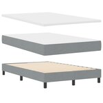 vidaXL Lit Box Spring avec Matelas et Lumière LED Gris Clair 120x200 cm Tissu