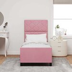 vidaXL Cadre de lit avec tête de lit Rose 80 x 200 cm Velours