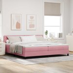vidaXL Lit à ressorts avec tête de lit Rose 200 x 200 cm Velours