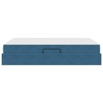 vidaXL Lit avec rangement et matelas Bleu foncé 140 x 190 cm Velours