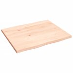 vidaXL Dessus de table bois chêne massif non traité bordure assortie