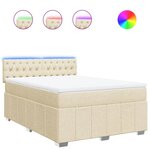 vidaXL Sommier à lattes de lit avec matelas Crème 140x200 cm Tissu