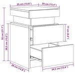 vidaXL Table de chevet avec lumières LED blanc 35x39x55 cm