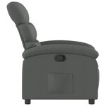 vidaXL Fauteuil inclinable gris foncé tissu