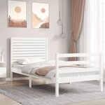 vidaXL Cadre de lit sans matelas blanc 90x200 cm bois massif